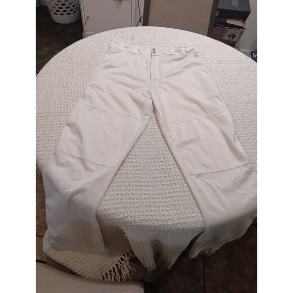 Wilson Adult Pants White Baseball Blue Stripe Sport Team Logo Mens Large EUC - Picture 1 of 8
